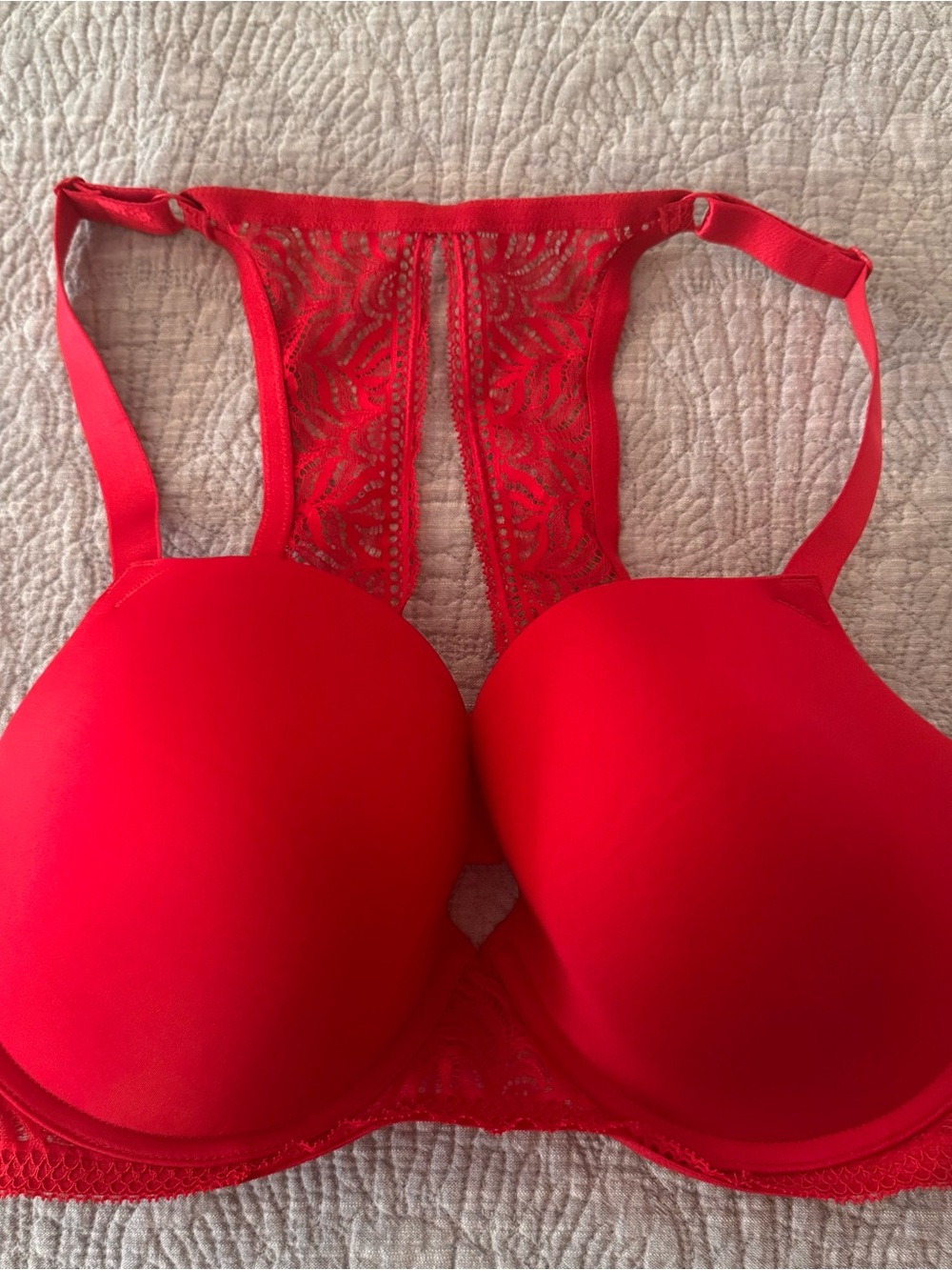 Paramour Red Lace Racerback Push-Up Bra